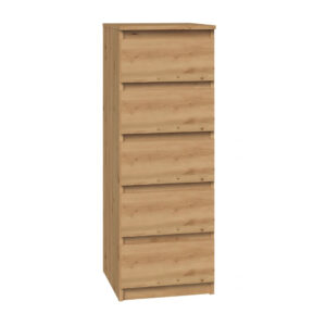 waska-wysoka-komoda-dab-artisan-5-szuflad-40cm